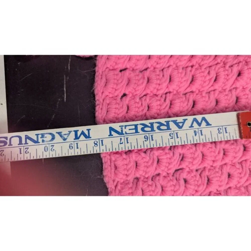 Vintage Pink Crochet Fiber Art‎ Wall Hanging Photography Prop Shell Stitch